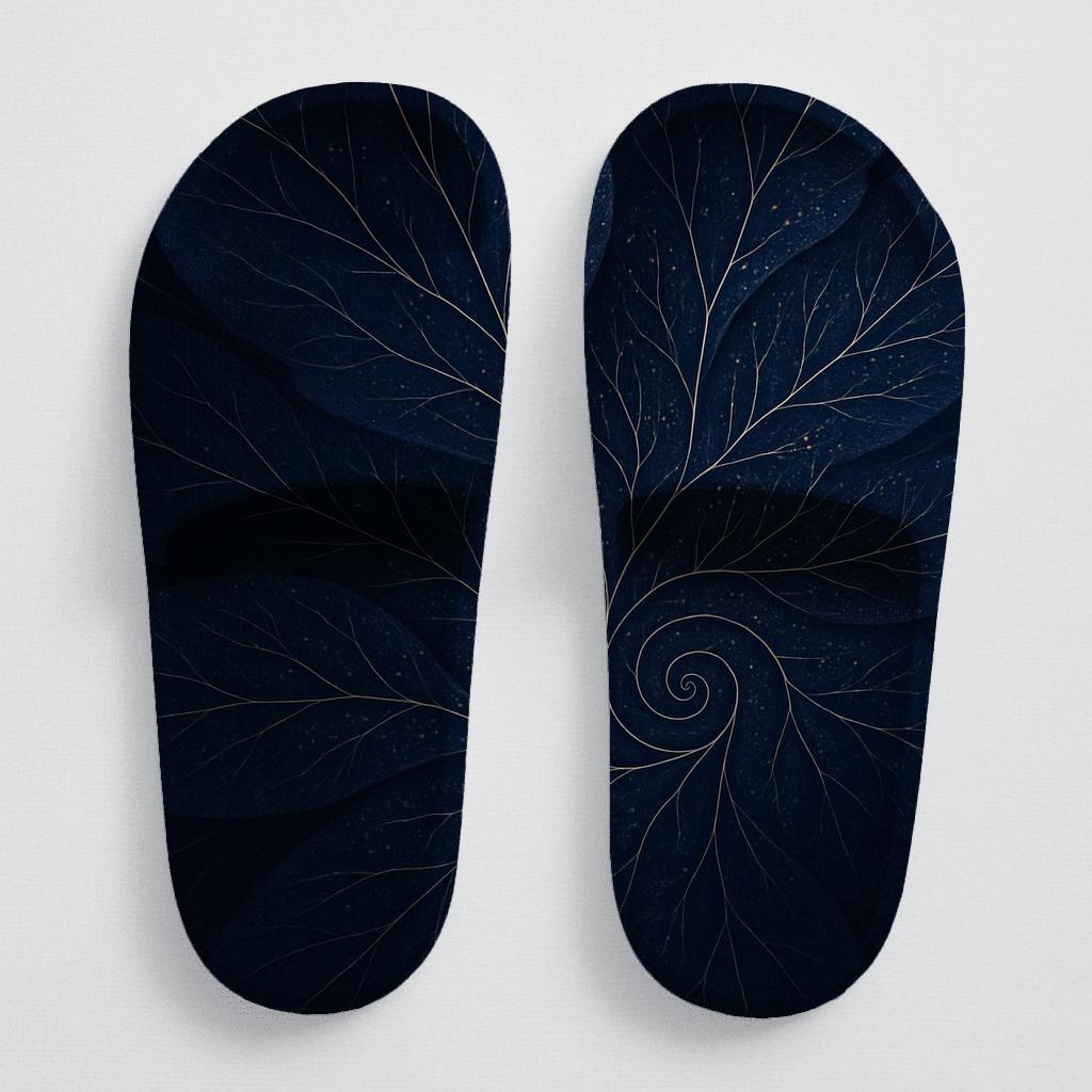 Orchid Fractal Vein Circuit personalized slide sandals