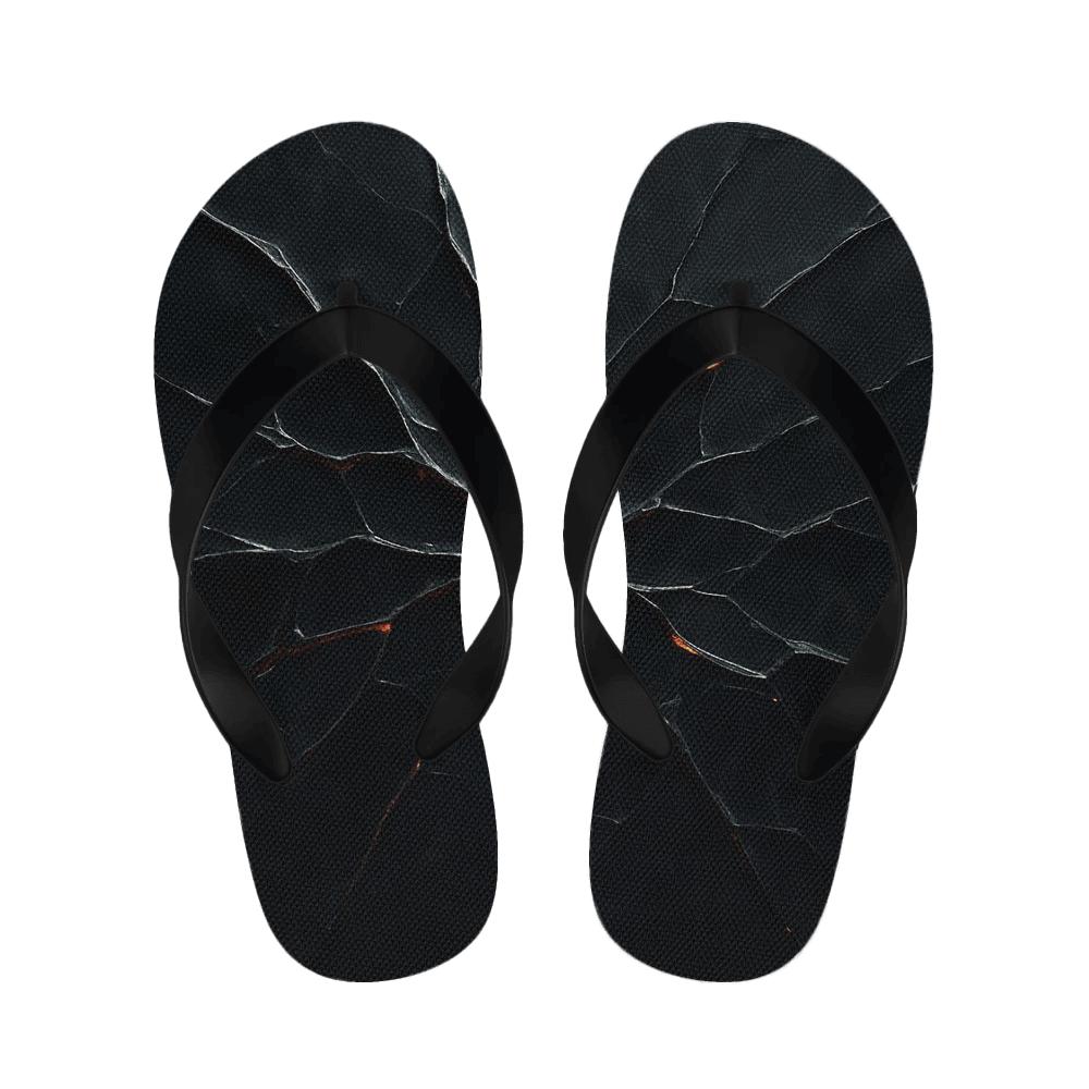 Obsidian Vein Bloom warm fleece slippers