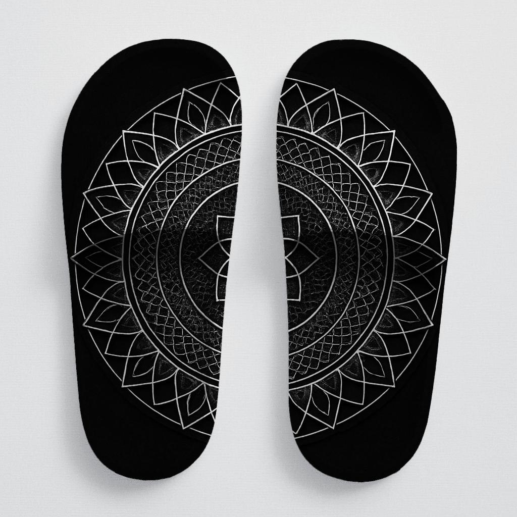 Obsidian Lattice Halo personalized slide sandals