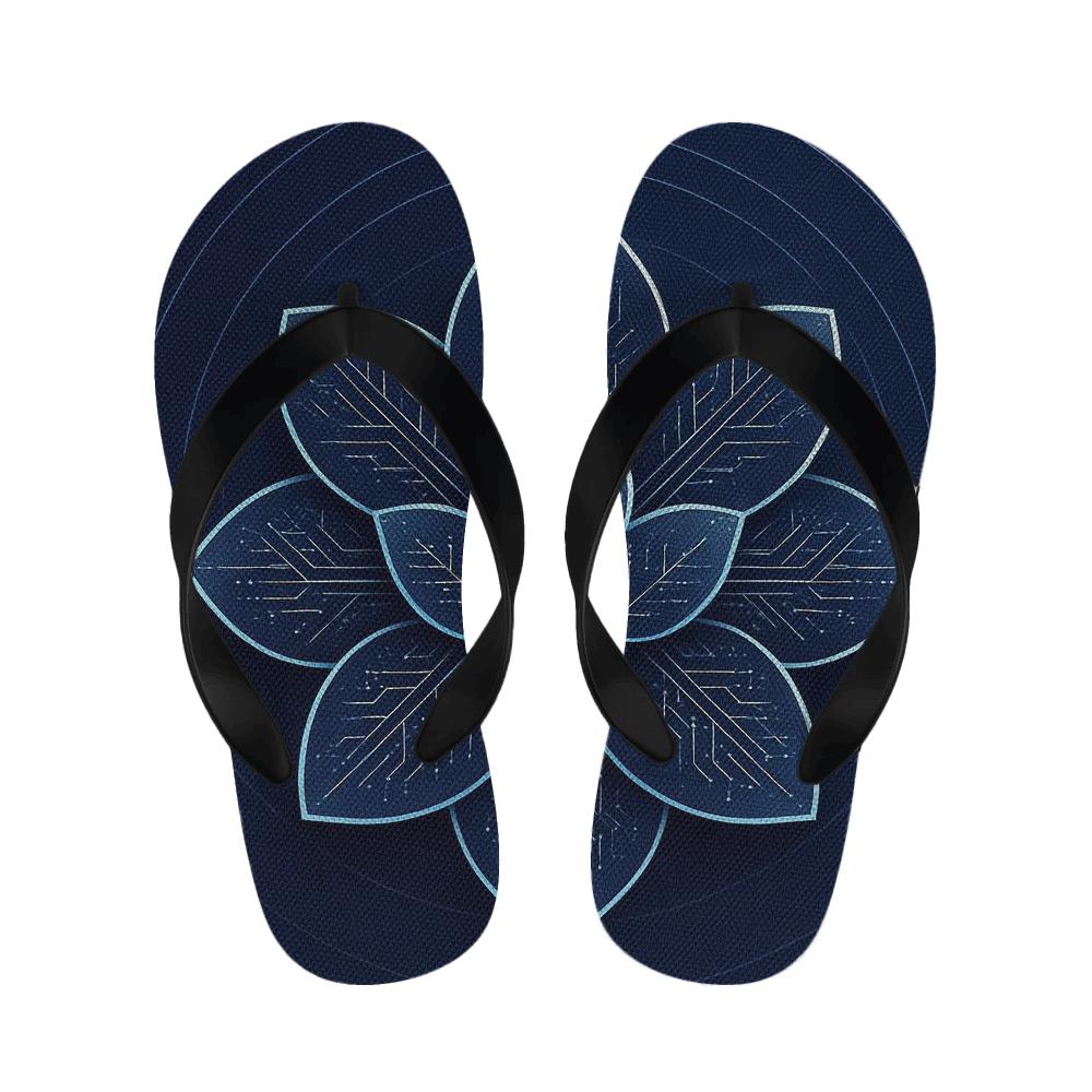 Orchid Vein Circuit Bloom designer logo slippers