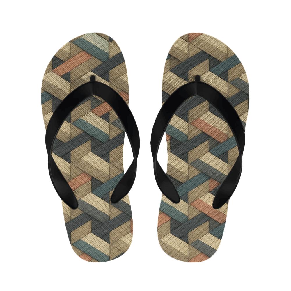 Hex Weave Drift Tiles unique printed slippers