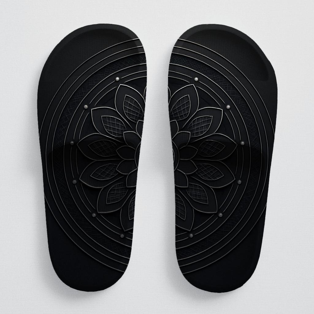 Obsidian Lattice Halo personalized slide sandals