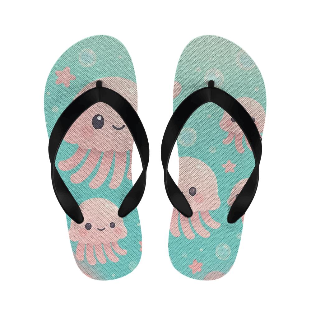 Cotton Candy Jellyfish Parade designer logo slippers