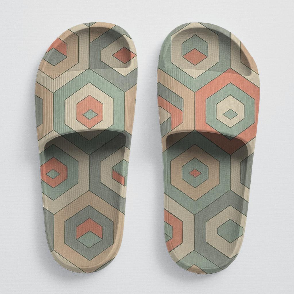 Hex Quilt Phase Shift comfortable casual slides