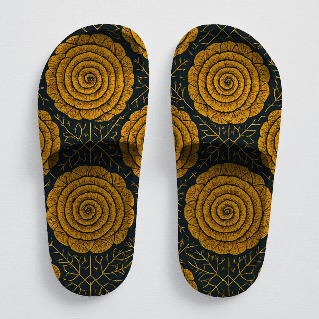 Marigold Fractal Rosette Weave unique printed slides