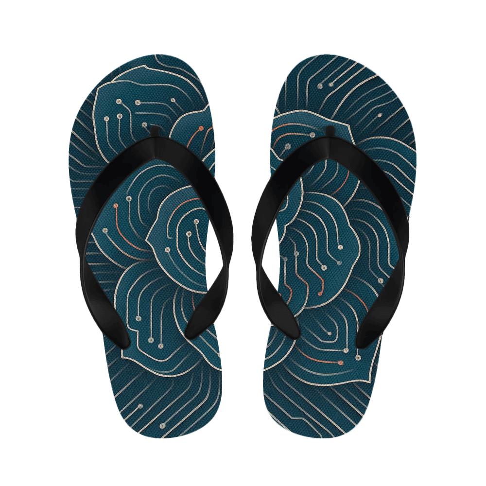 Camellia Petal Circuit personalized cozy slippers