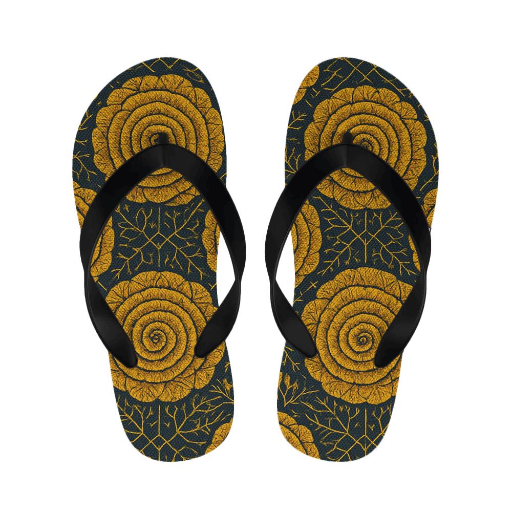 Marigold Fractal Rosette Weave soft sole slippers