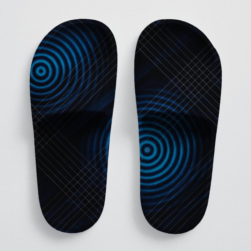 Moire Orbit Overprint soft footbed slides