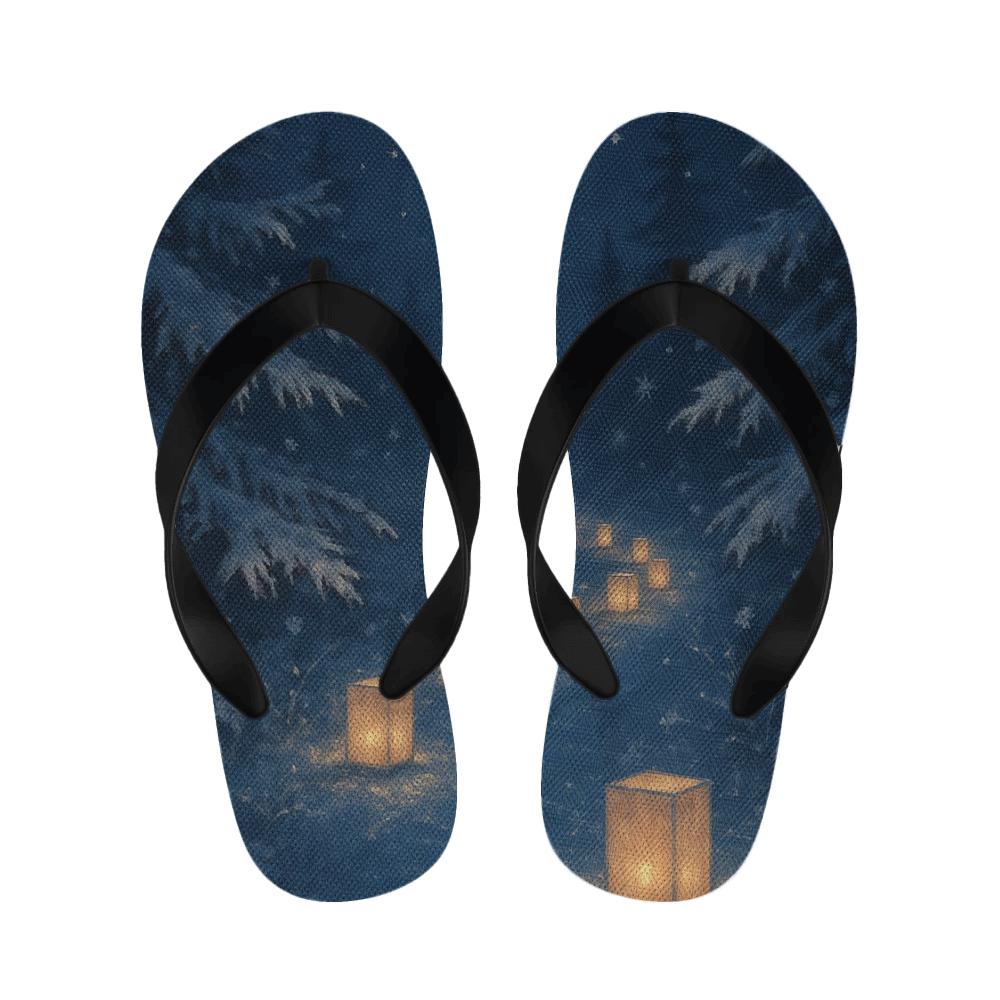 Winter Solstice Lantern Drift stylish house slippers