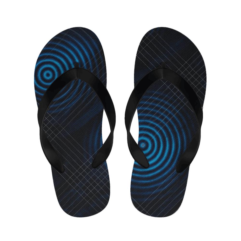 Moire Orbit Overprint comfortable indoor slippers