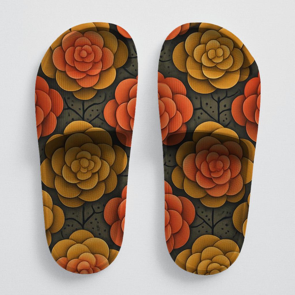 Peony Tessellation Circuit sporty rubber slides