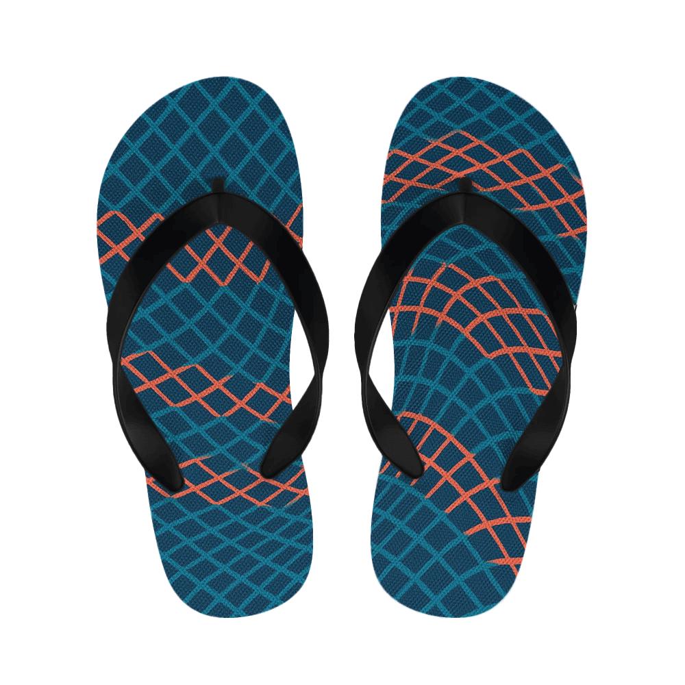 Moire Lattice Pulse Weave designer logo slippers