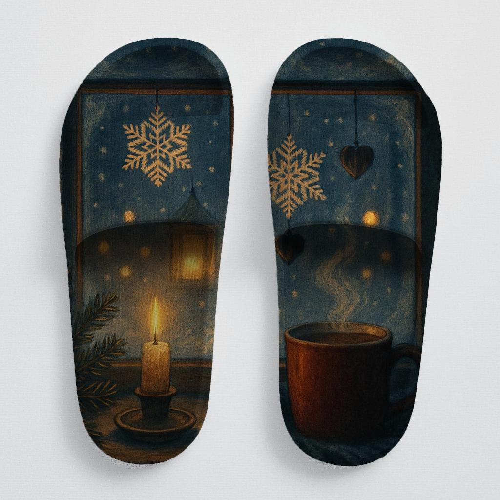 Lantern Lit Winter Carol Window custom slides