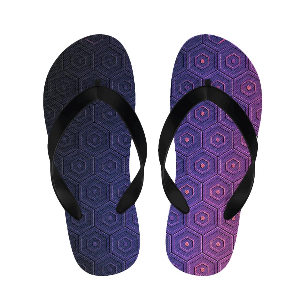Hex Tile Gradient Pulse Matrix unique printed slippers