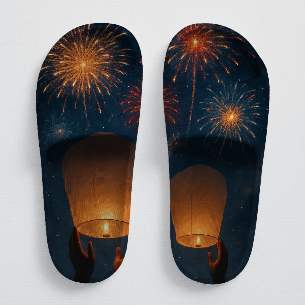 Lantern Lit New Year Skyburst custom slides