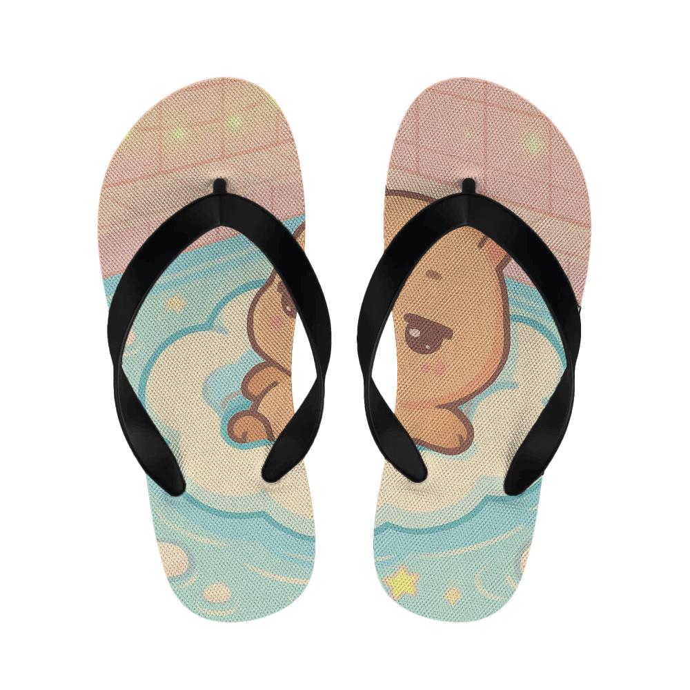 Cotton Candy Capybara Float trendy casual slippers