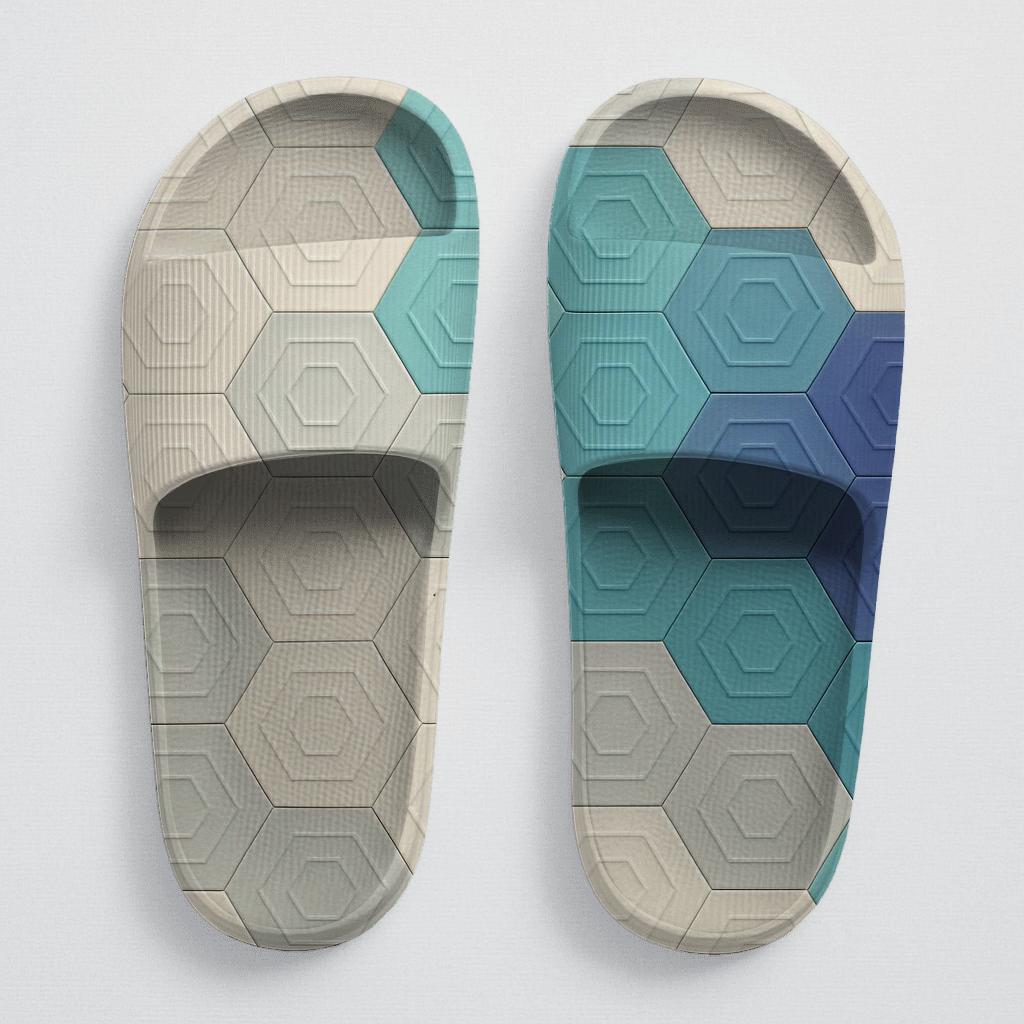 Hex Pulse Tessellation Gradient comfortable casual slides