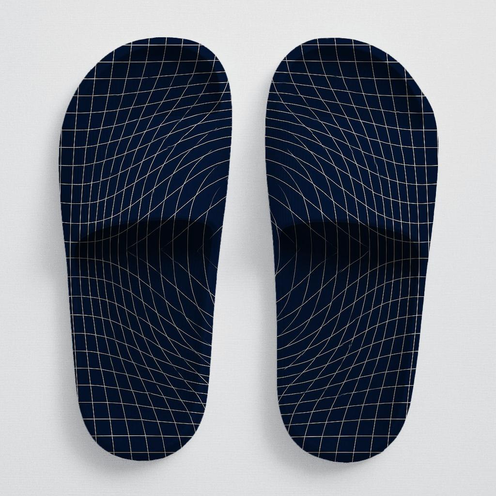 Moire Orbit Interference Grid comfortable casual slides