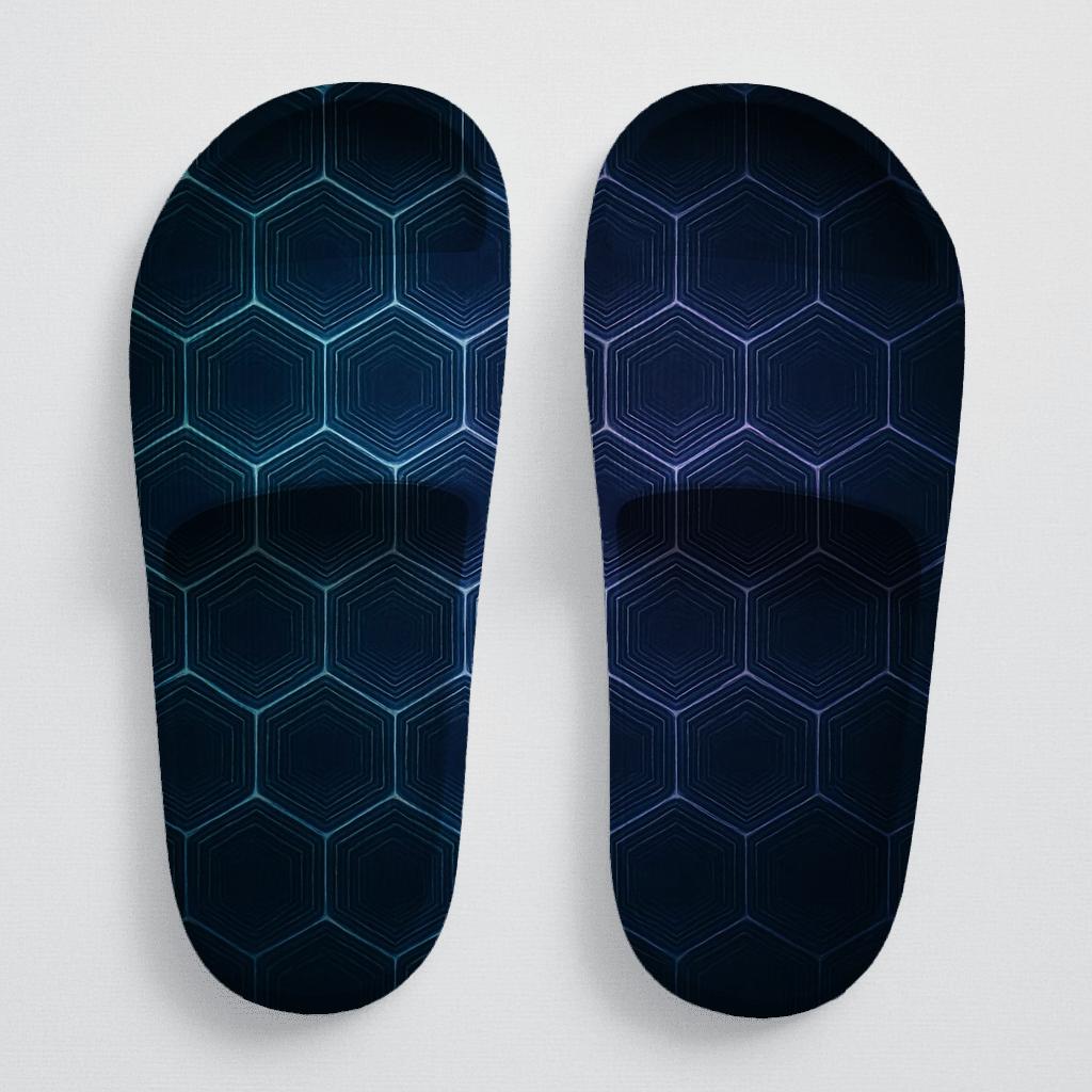 Moire Hex Weave Mirage soft footbed slides