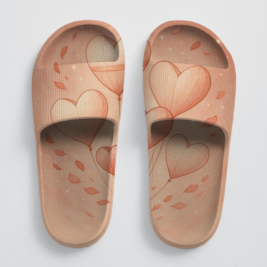 Lantern Bloom Valentine sporty rubber slides