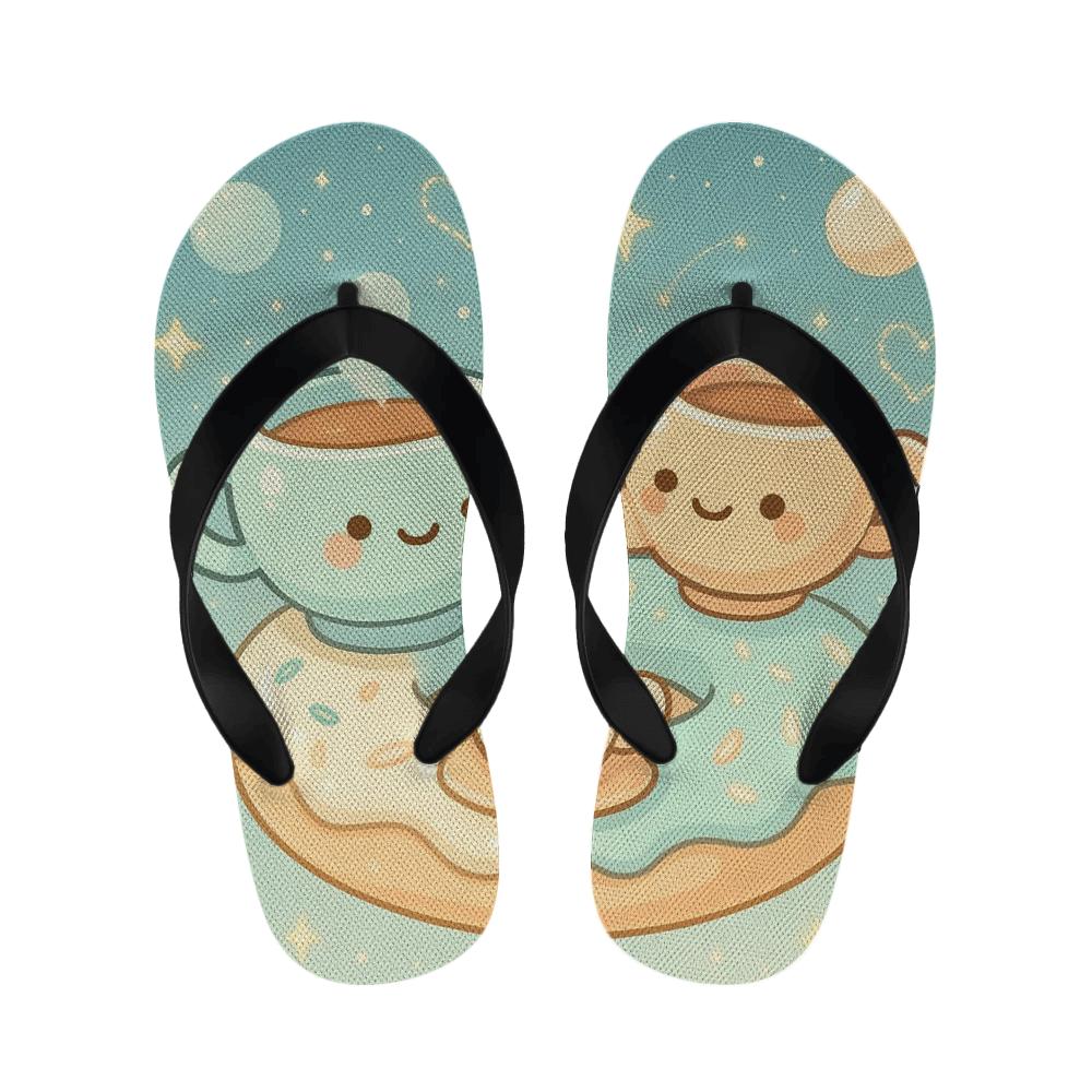 Bubble Planet Tea Party warm fleece slippers
