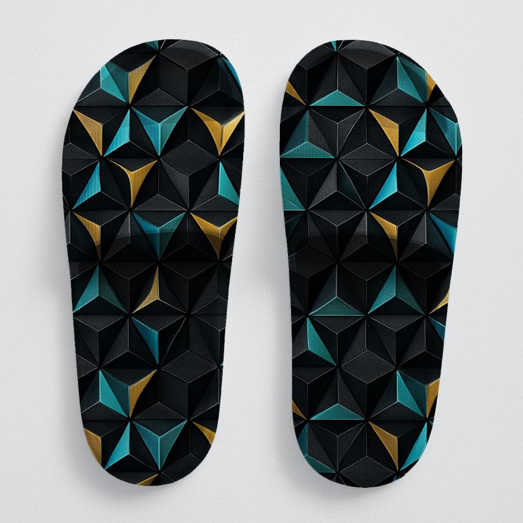 Hex Prism Bloom Grid personalized slide sandals