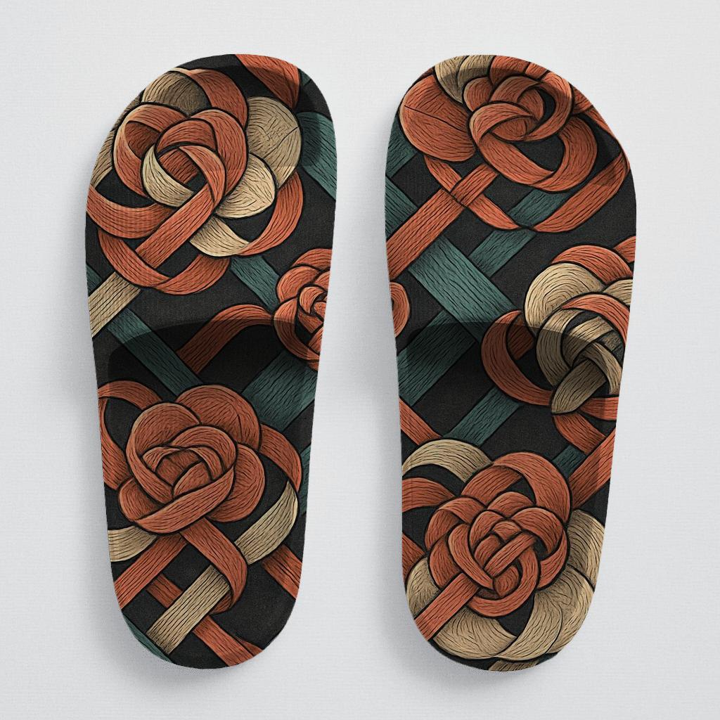 Camellia Vein Circuit Weave soft footbed slides