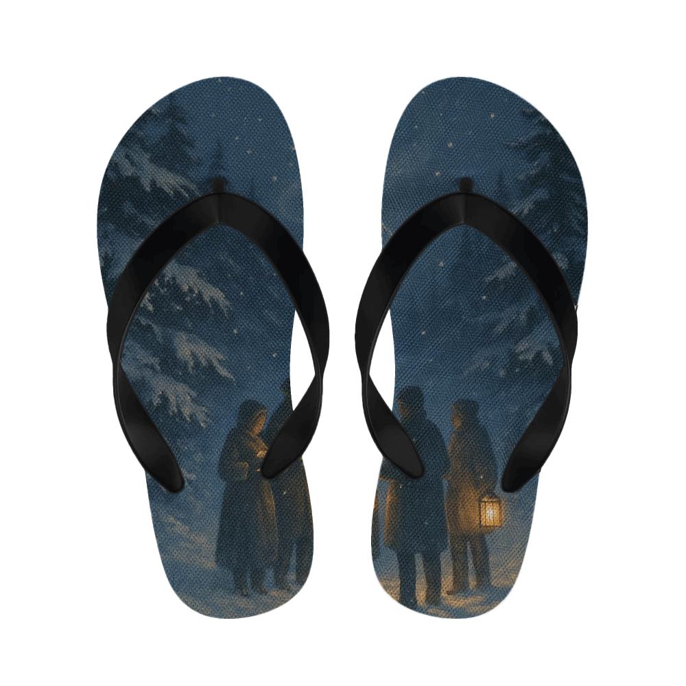 Lanternlit Winter Carol Silhouette trendy casual slippers