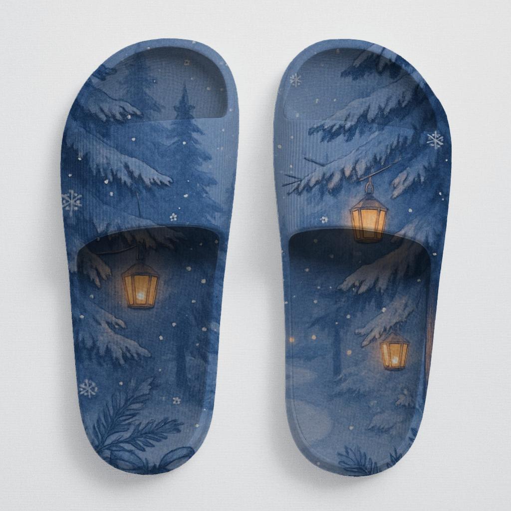 Lantern Night Snowfall Waltz sporty rubber slides