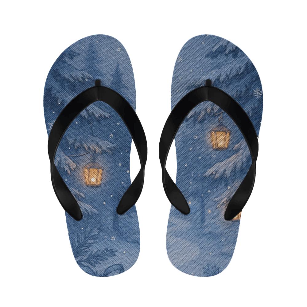 Lantern Night Snowfall Waltz comfortable indoor slippers