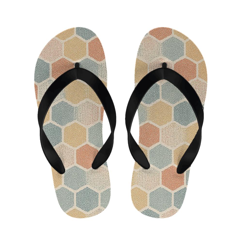 Hex Ripple Microtile Field designer logo slippers