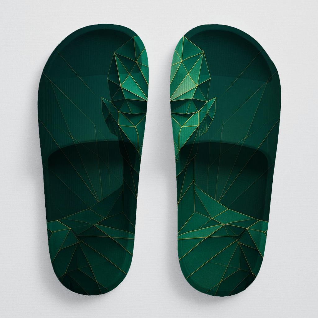 Praying Mantis Stillness Geometry soft footbed slides