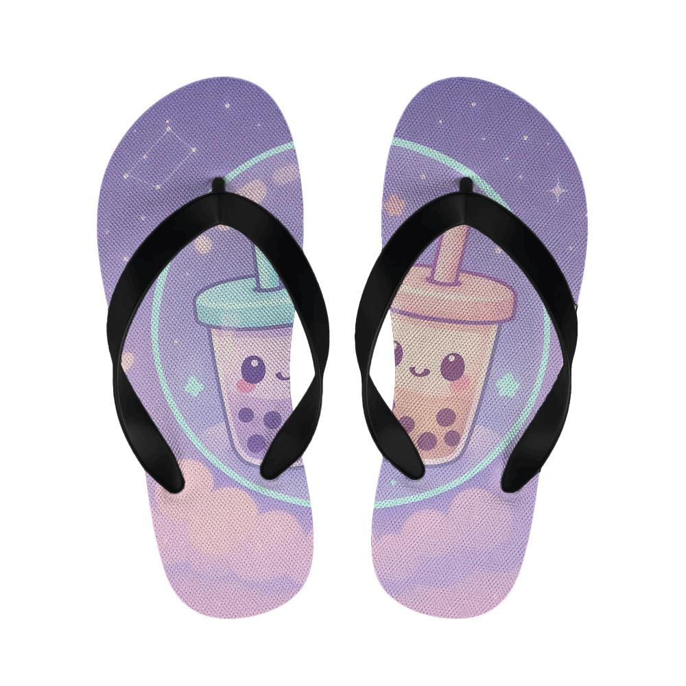 Nebula Bubble Tea Buddies warm fleece slippers