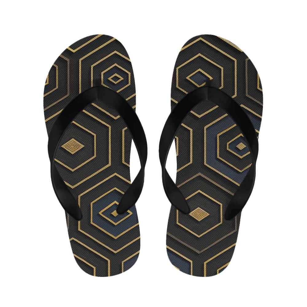 Hex Drift Microtile Bloom designer logo slippers
