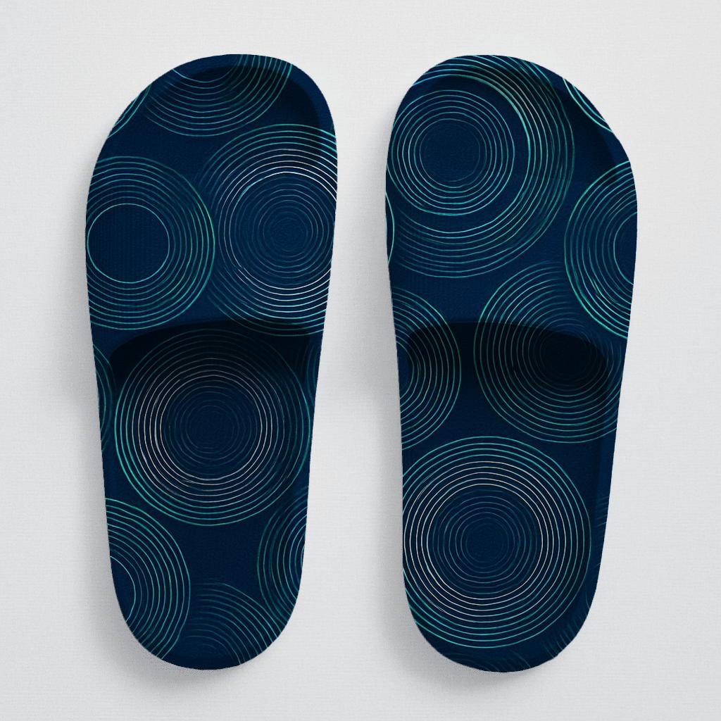 Moire Orbit Weave personalized slide sandals