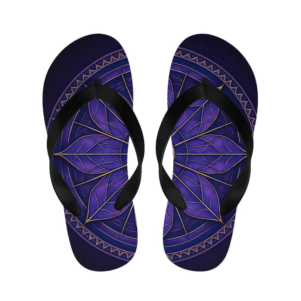 Prismatic Compass Bloom Mandala personalized cozy slippers