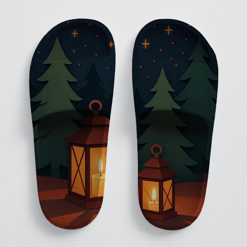 Lanternlit Midwinter Carol Silhouette unique printed slides
