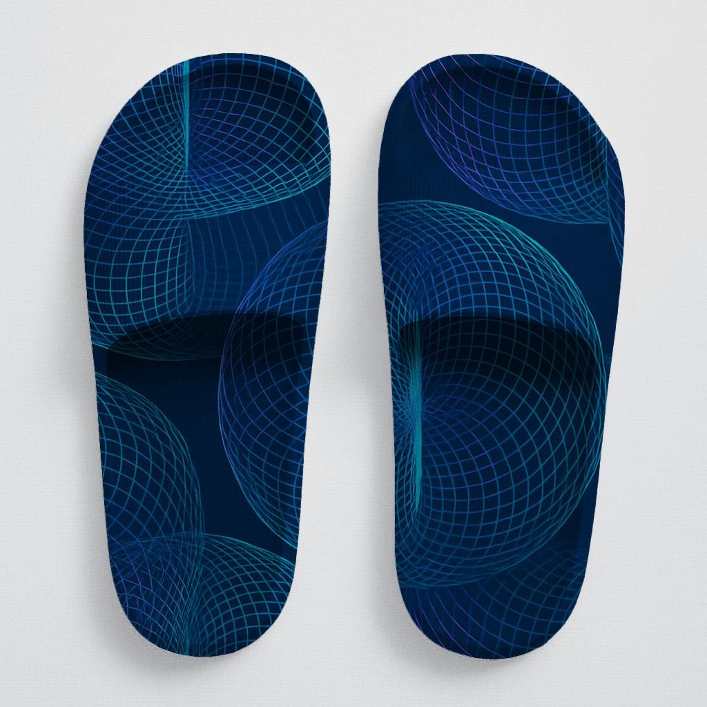 Moire Orbit Interference Cloth sporty rubber slides