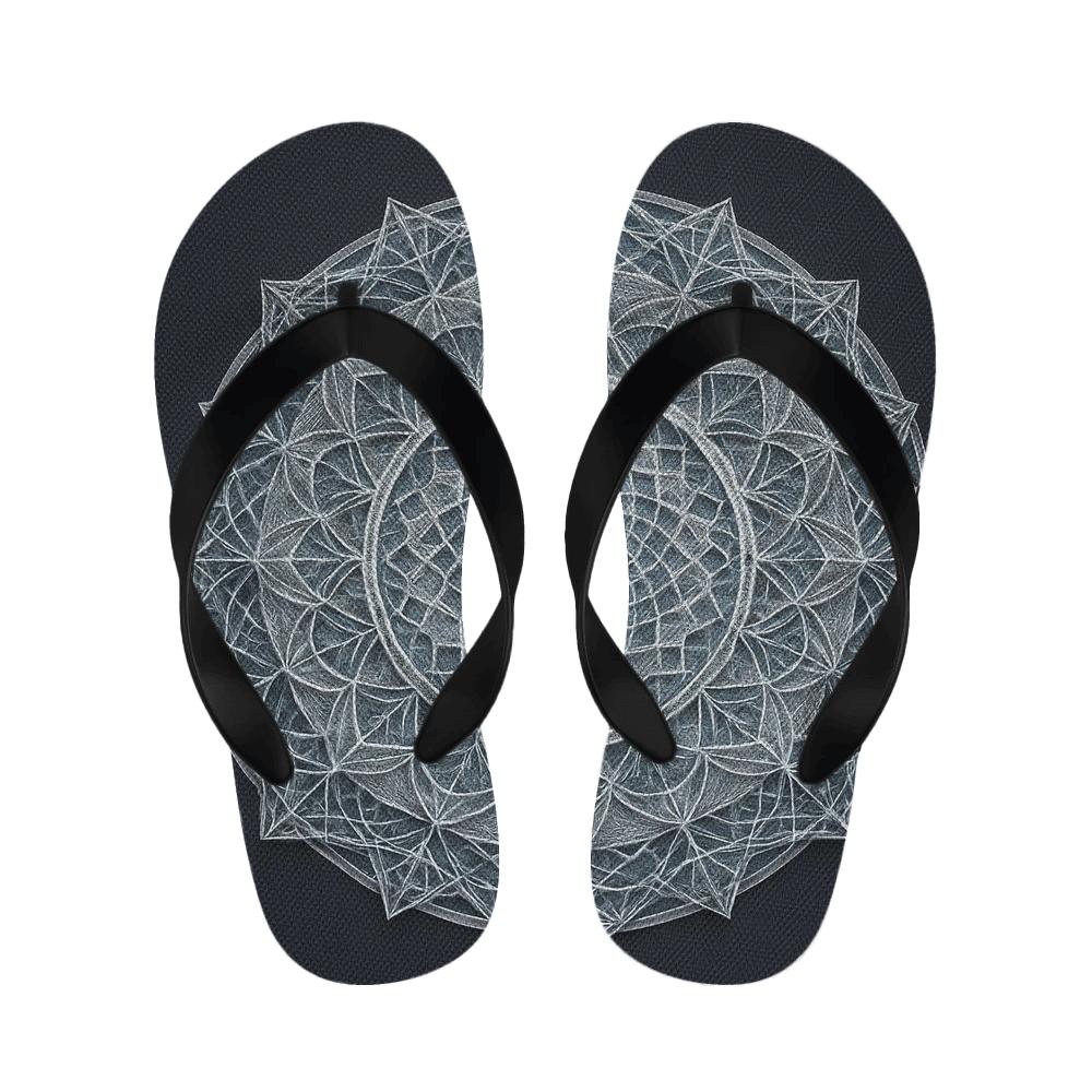 Quartz Lattice Halo Mandala comfortable indoor slippers