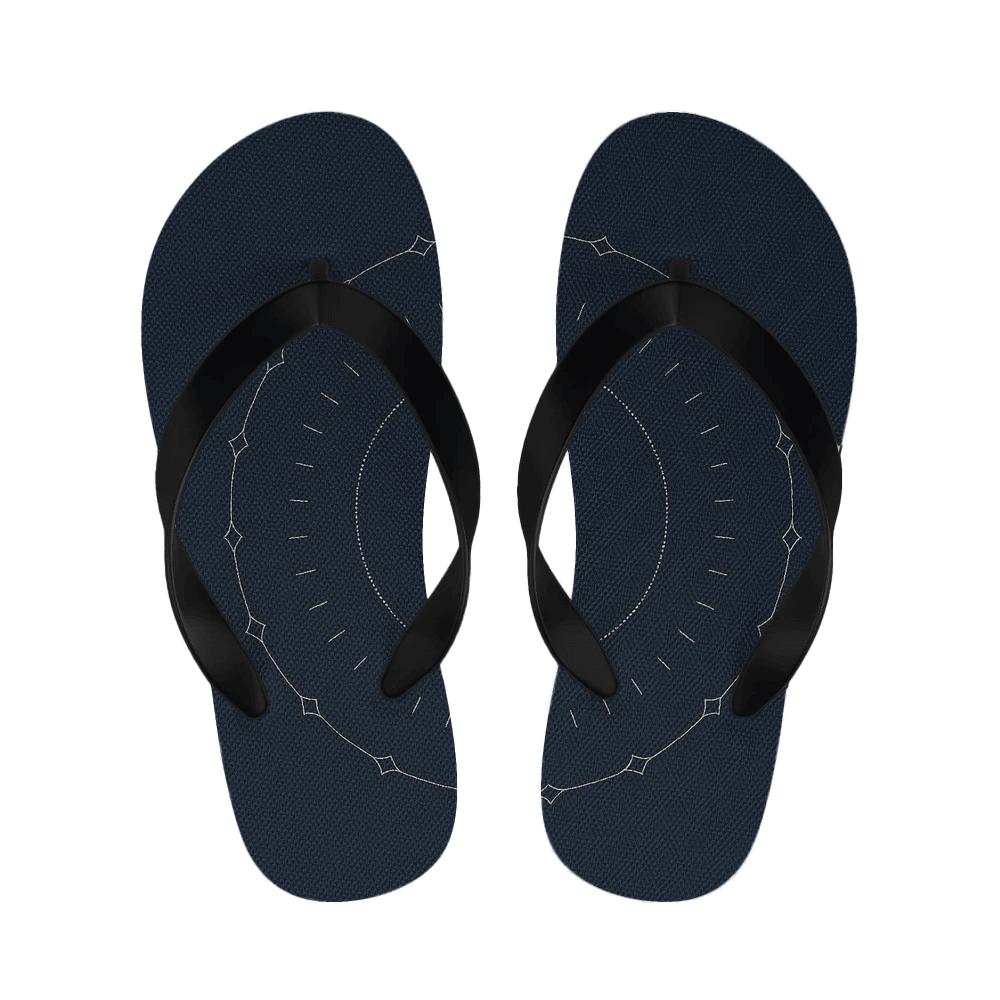 Midnight Microdot Orbit Mandala unique printed slippers