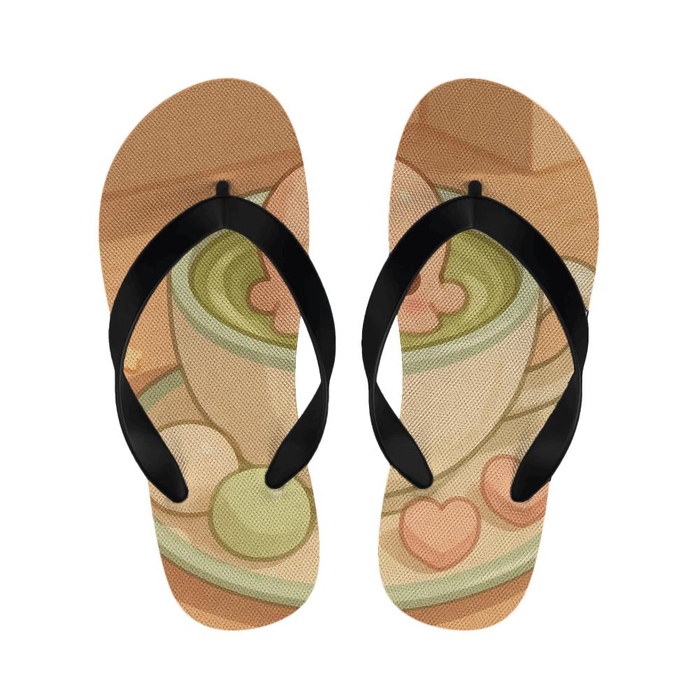 Sleepy Matcha Cup Octopus soft sole slippers