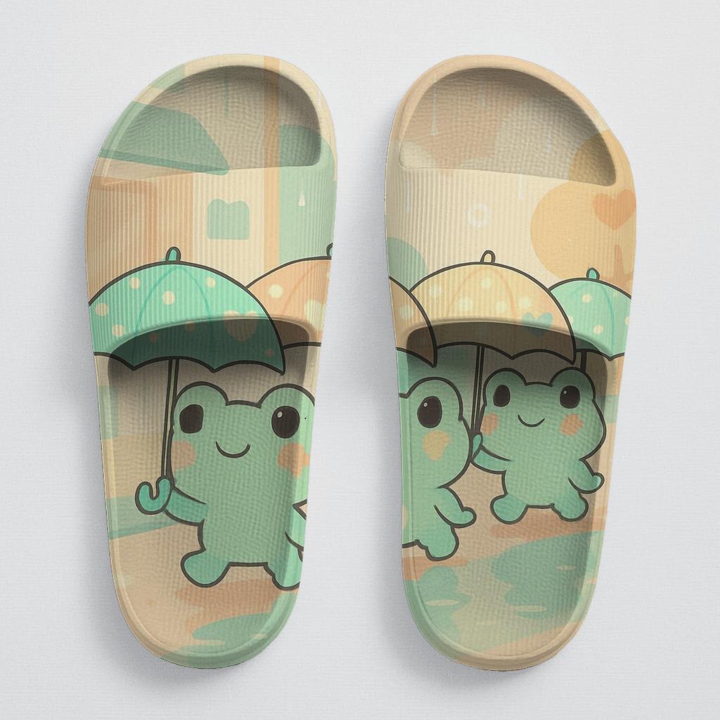 Pastel Umbrella Frog Parade sporty rubber slides