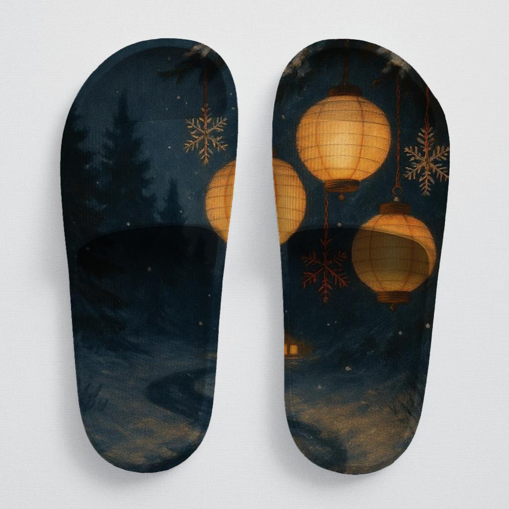 Lantern Lit Winter Eve Waltz sporty rubber slides