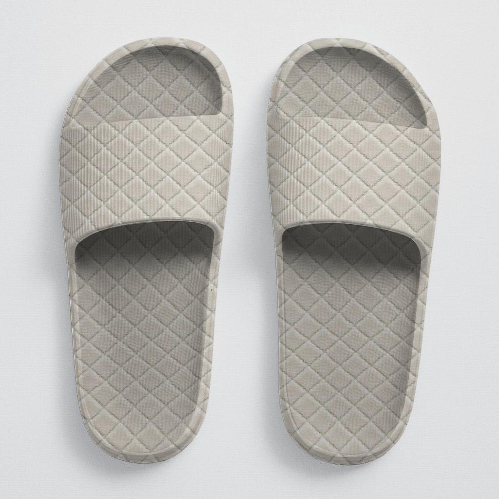 Microtessellated Pebble Noise Grid comfortable casual slides