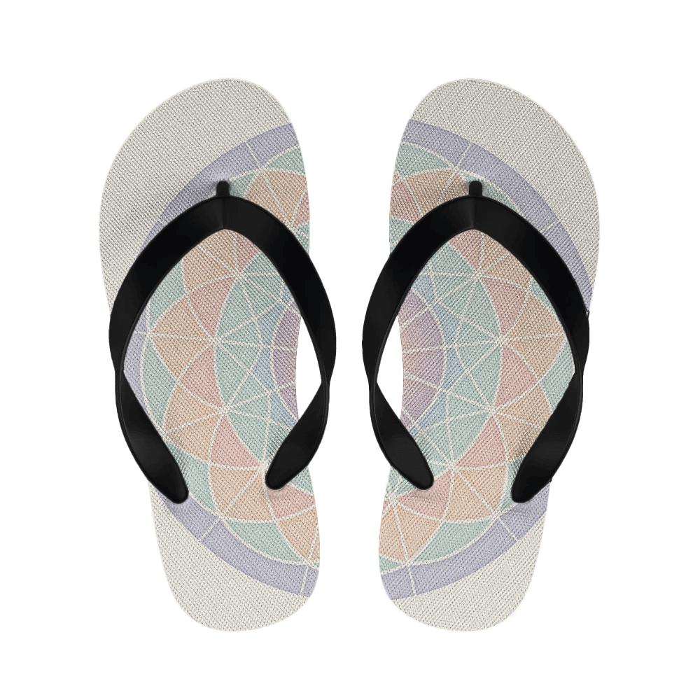 Pastel Prism Lattice Bloom trendy casual slippers