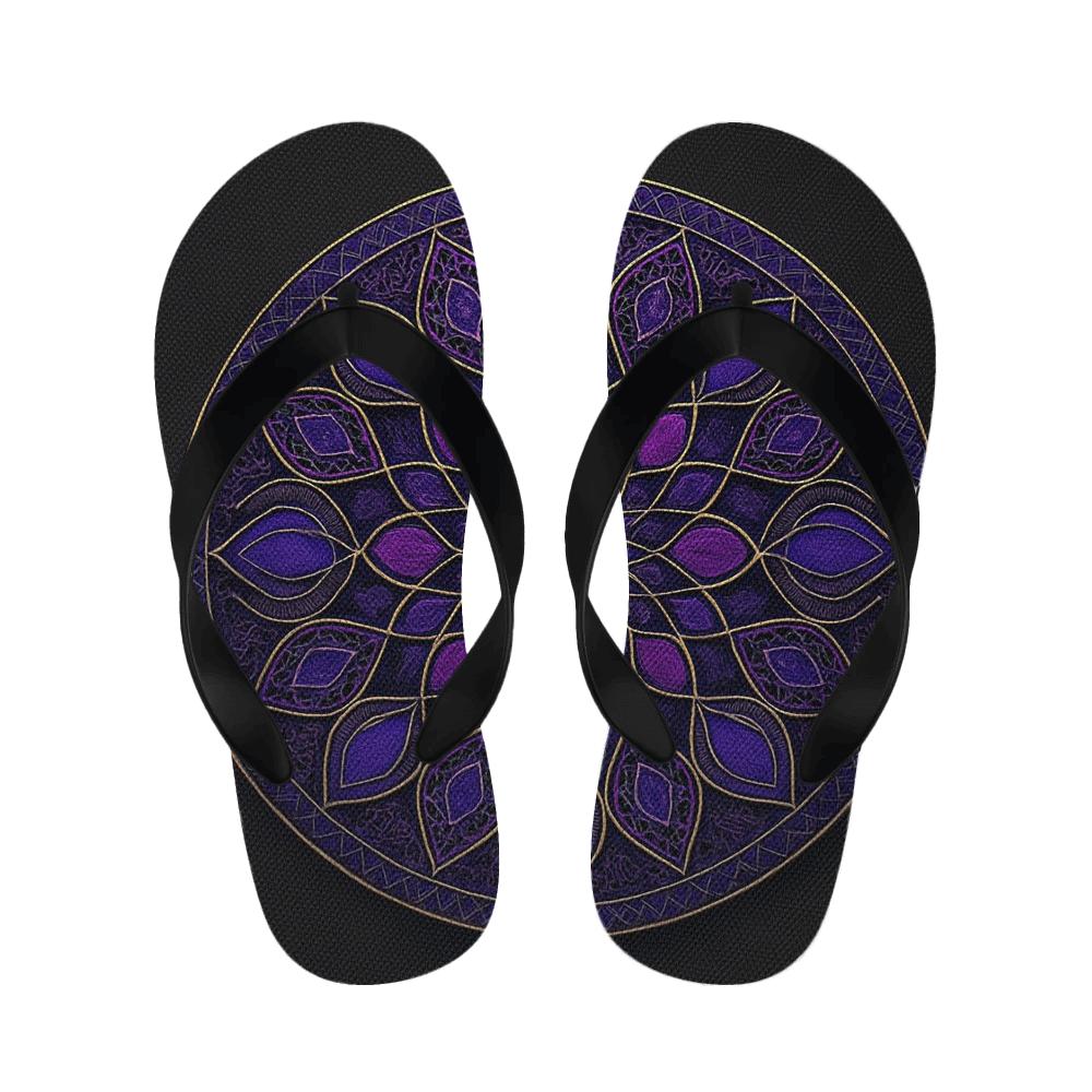 Velvet Prism Lattice Mandala soft sole slippers