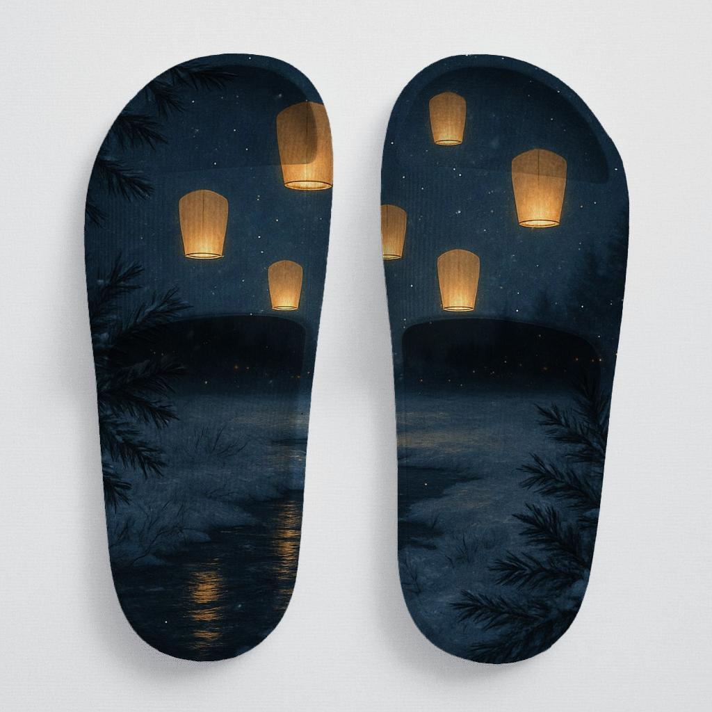 Winter Solstice Lantern Drift unique printed slides