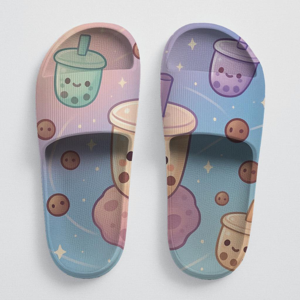 Bubble Tea Asteroid Garden sporty rubber slides