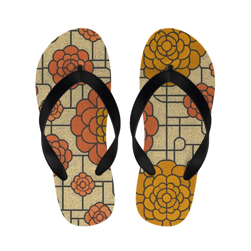 Marigold Fractal Rosette Circuit designer logo slippers