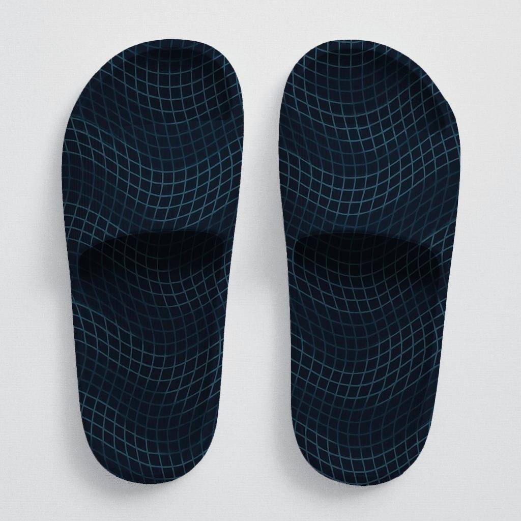 Moire Orbit Interference Weave personalized slide sandals